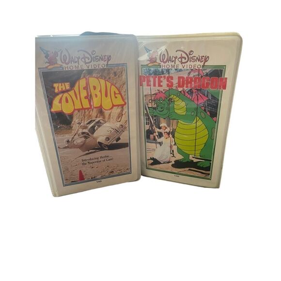 Walt Disney Pete's Dragon and The Love Bug VHS 1977 Clamshell Classic Rare Movie - Picture 1 of 10